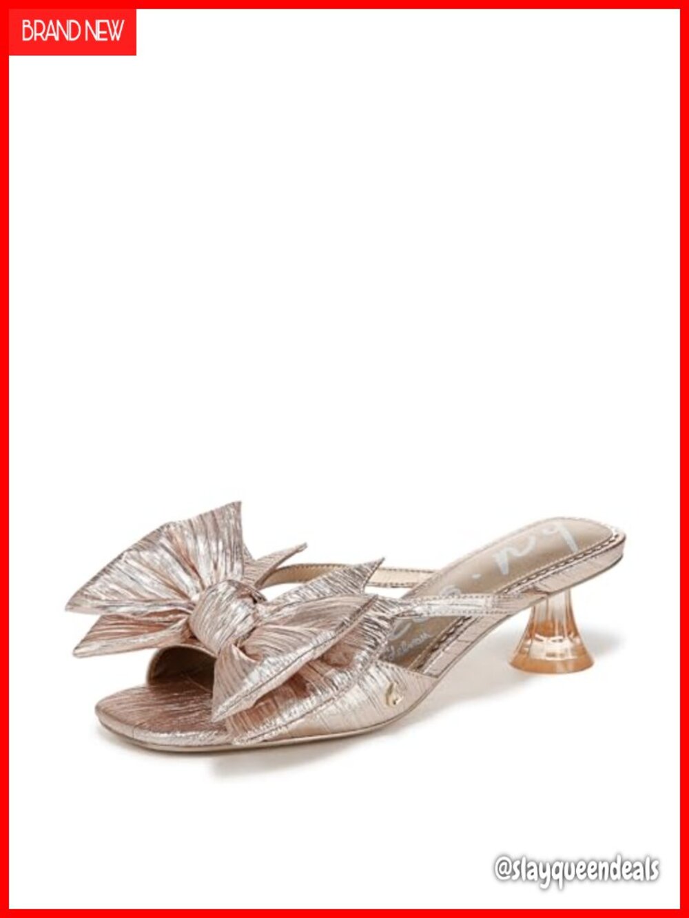 Butterfly Bow Slingback Kitten Heel Slide Sandal